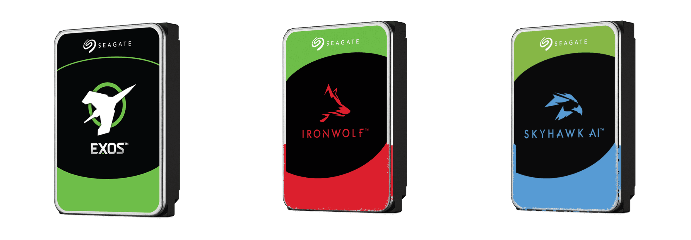 Seagate Exos, IronWolf and SkyHawk AI hard drive lineup — stocked across every capacity tier in Bur Dubai.