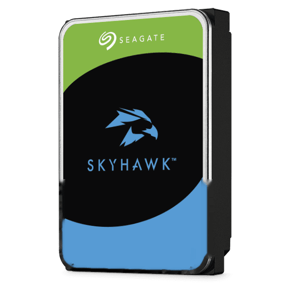 Seagate SkyHawk surveillance hard drive with the blue hawk badge — stocked 1TB to 8TB.
