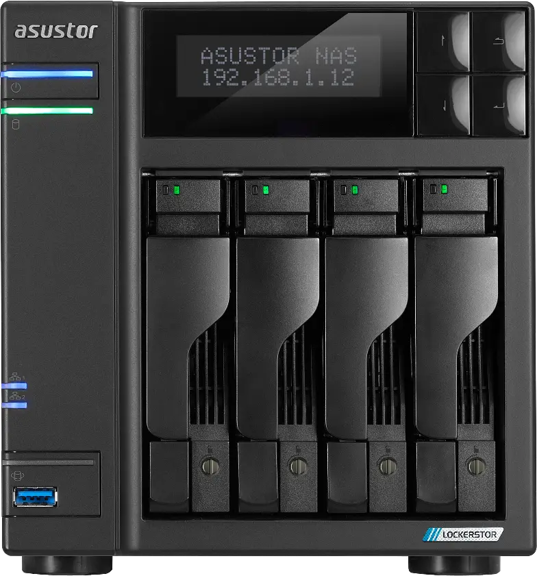 Asustor Lockerstor Gen2+ 4-bay NAS, front view, supplied by IT World Trading, Bur Dubai, Dubai.