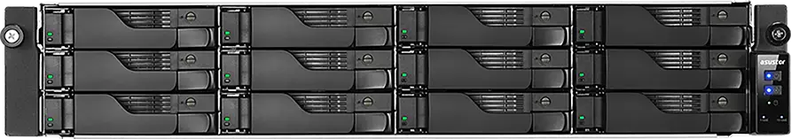 Asustor Lockerstor 12RD AS6512RD 12-bay 2U rackmount NAS, front view, supplied by IT World Trading, Bur Dubai, Dubai.