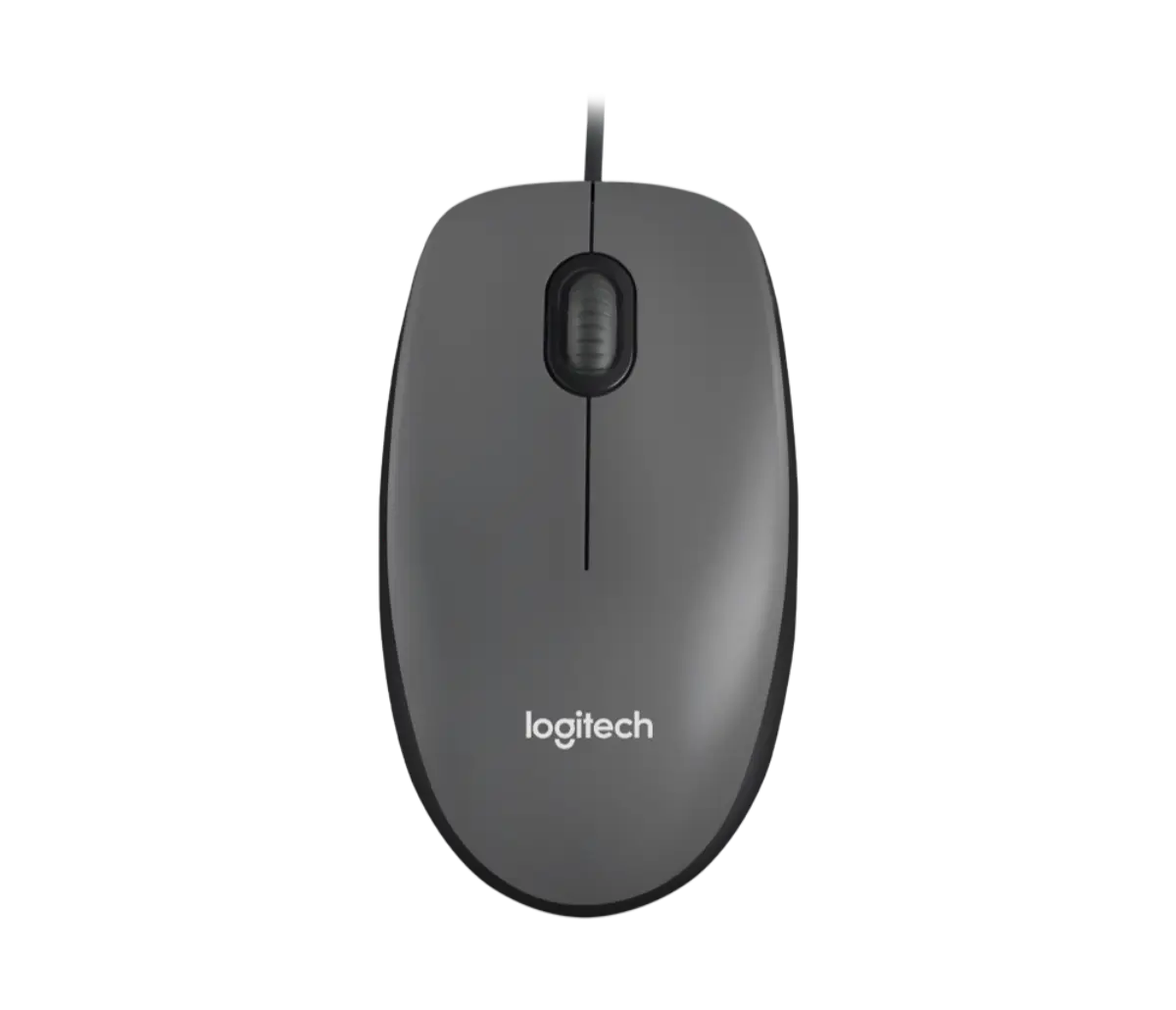 Logitech M100 mouse — genuine stock at IT World Trading, Bur Dubai, Dubai.