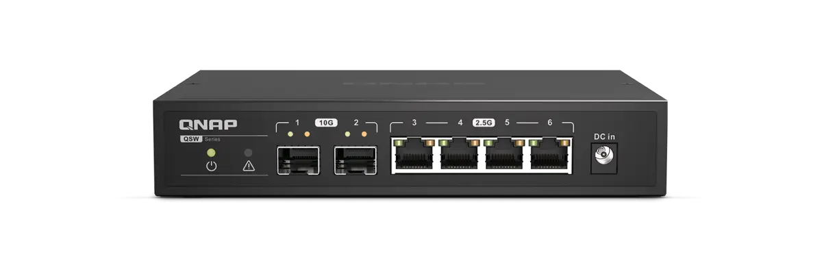 QNAP QSW-2104-2S 6-Port 10GbE/2.5GbE Unmanaged Switch