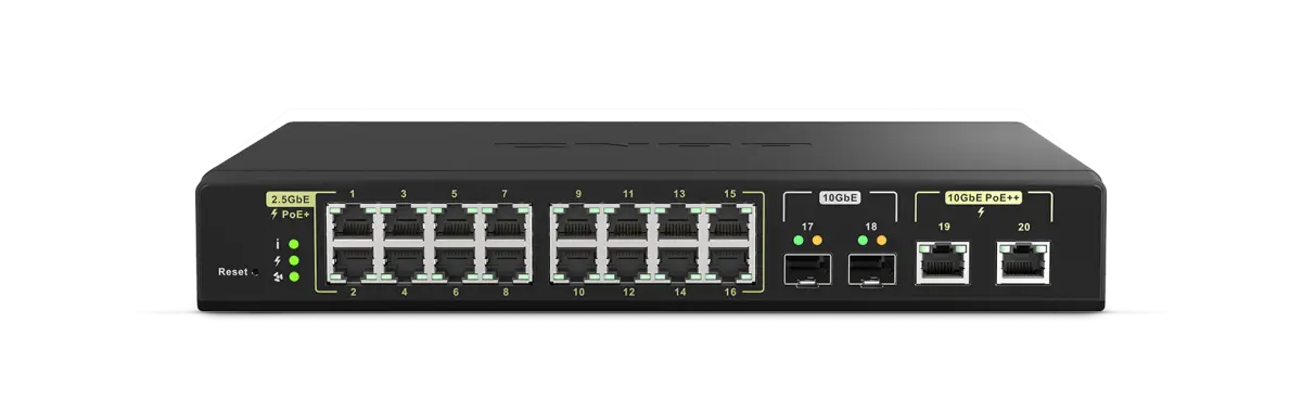 QNAP QSW-M2116P-2T2S 18-Port Multi-Gig PoE++ Complian