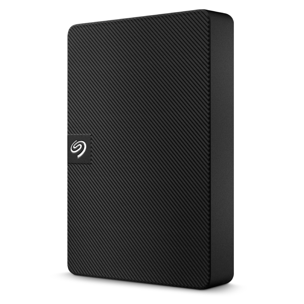 Seagate Expansion Portable external hard drive in matte black USB 3.0 chassis.