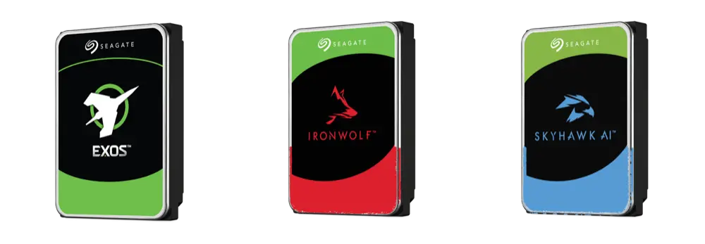 Seagate Exos, IronWolf and SkyHawk AI hard drive lineup — stocked across every capacity tier in Bur Dubai.