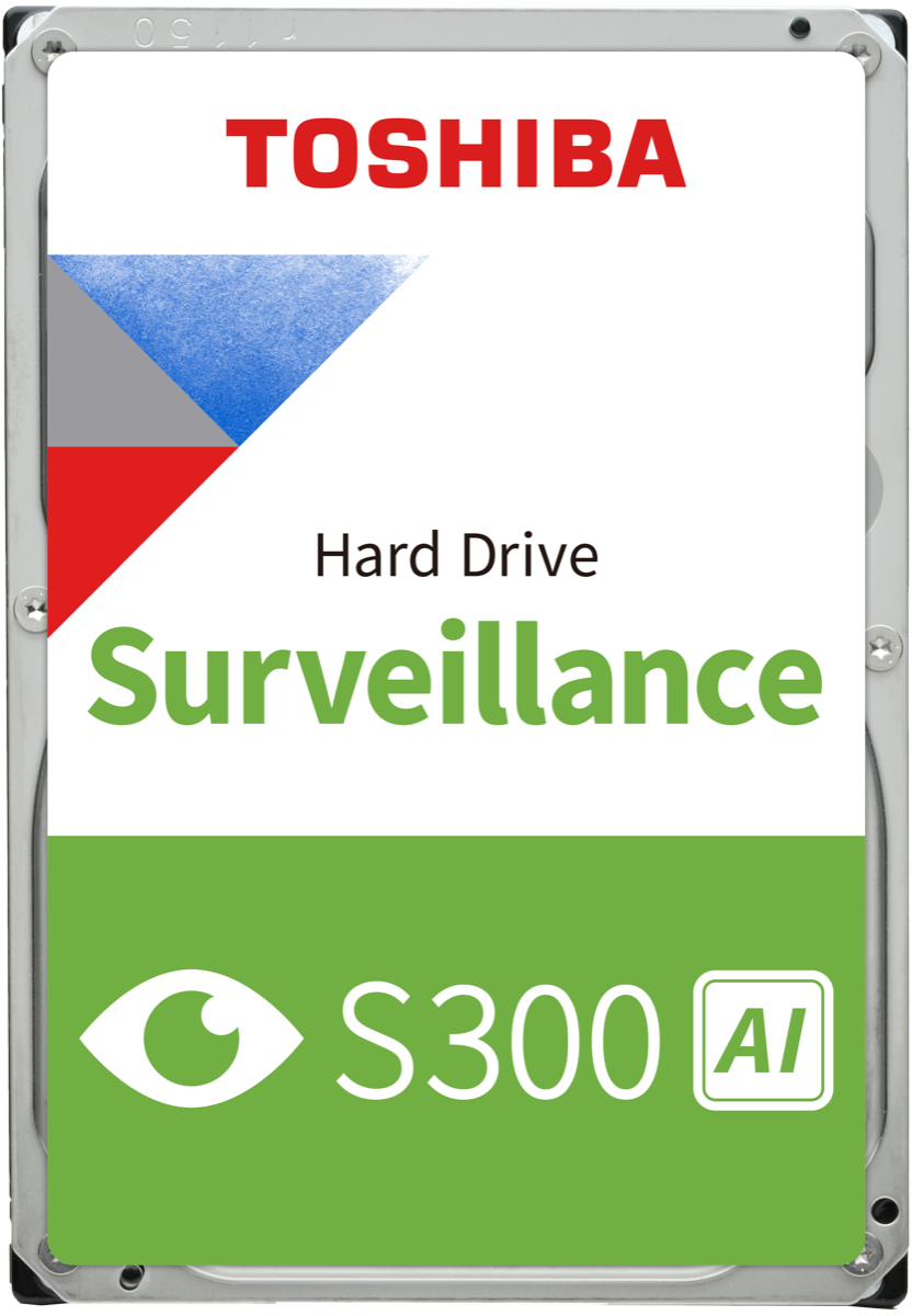 Toshiba S300 AI surveillance hard drive built for AI camera workloads.